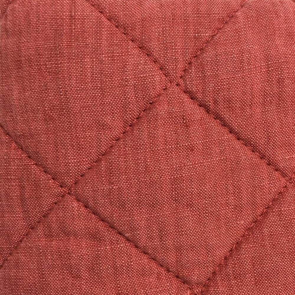 Pottery Barn Belgian Flax Linen Diamond Euro Sham In Brick Foundations 26" X 26" - Picture 5 of 12